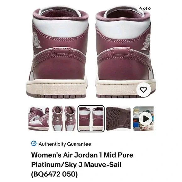 Jordan Air Jordan 1 Mid Women Size 10.5 - Picture 5 of 5